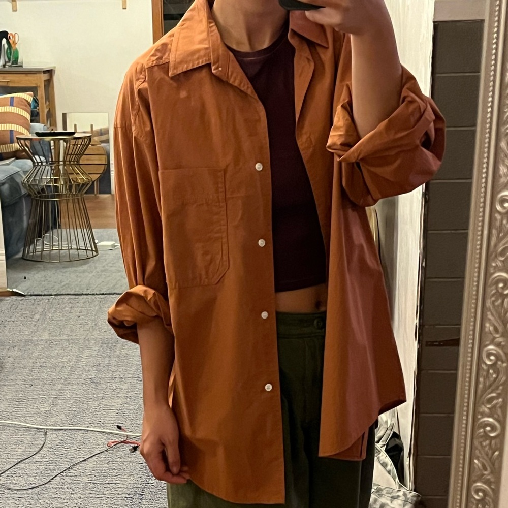 Rust Button Down Shirt - image 4